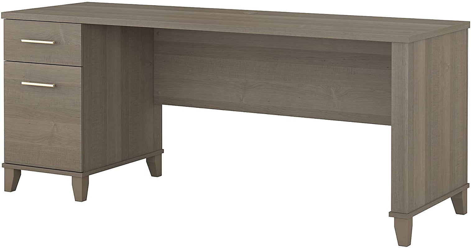 Bush Furniture Somerset 72W Computer Desk with Drawers Large Pc/Laptop Table for Home Office in Ash Gray