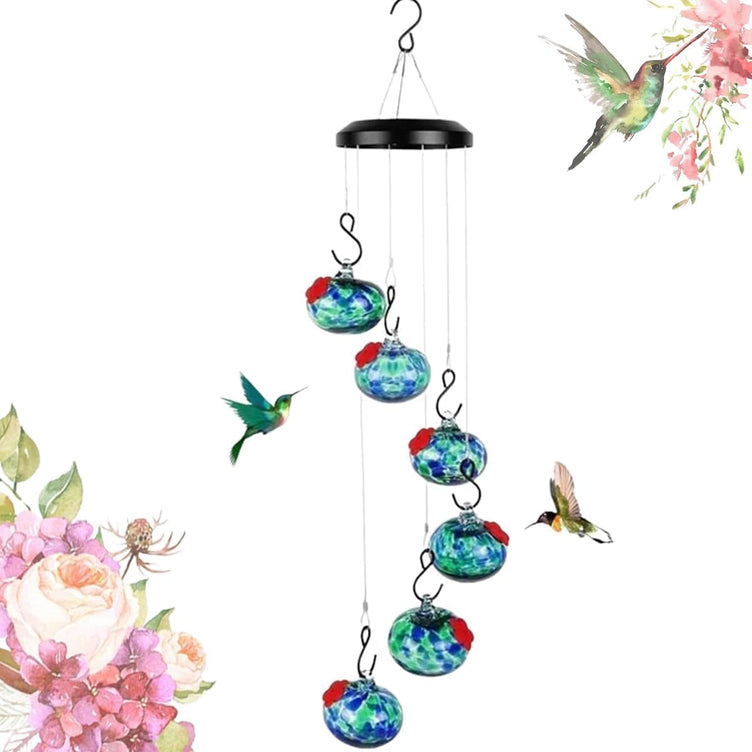 Charming , 2024 Hummingbird Feeders for Outdoors Hanging Bee Proof and Bird Feeders for Outdoors, Garden Decor for outside (Blue)