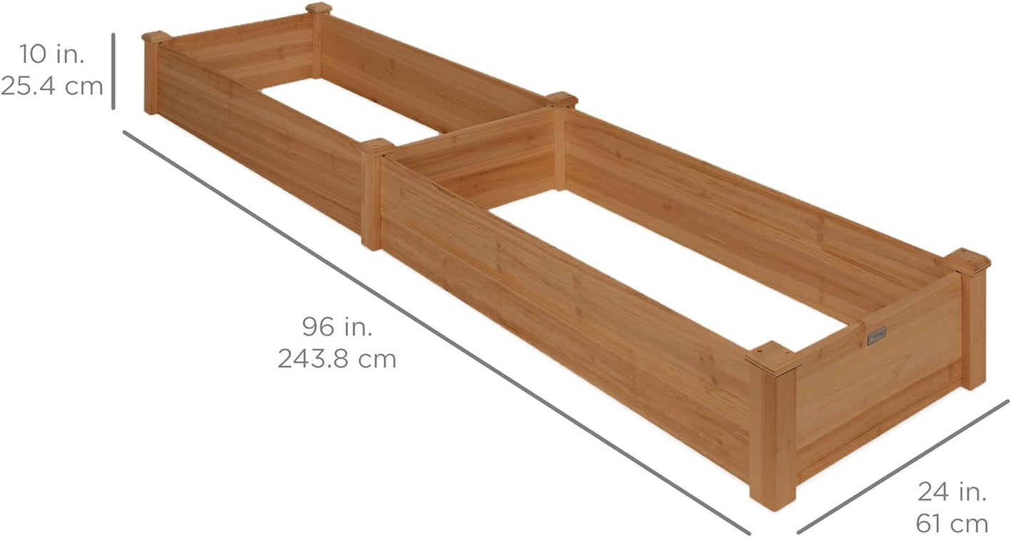 8X2Ft Outdoor Wooden Raised Garden Bed Planter for Vegetables, Grass, Lawn, Yard - Acorn Brown