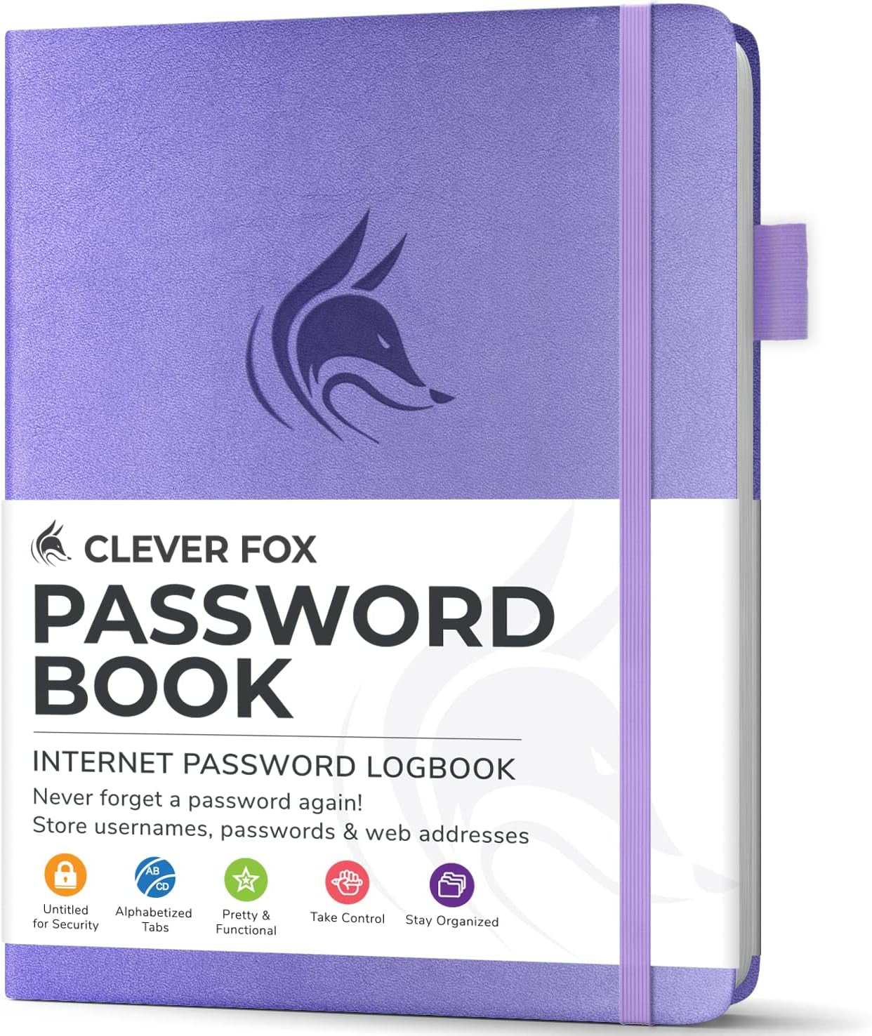 Password Book with Alphabetical Tabs. Internet Address Organizer Logbook. Small Pocket Password Keeper for Website Logins (Lavender)
